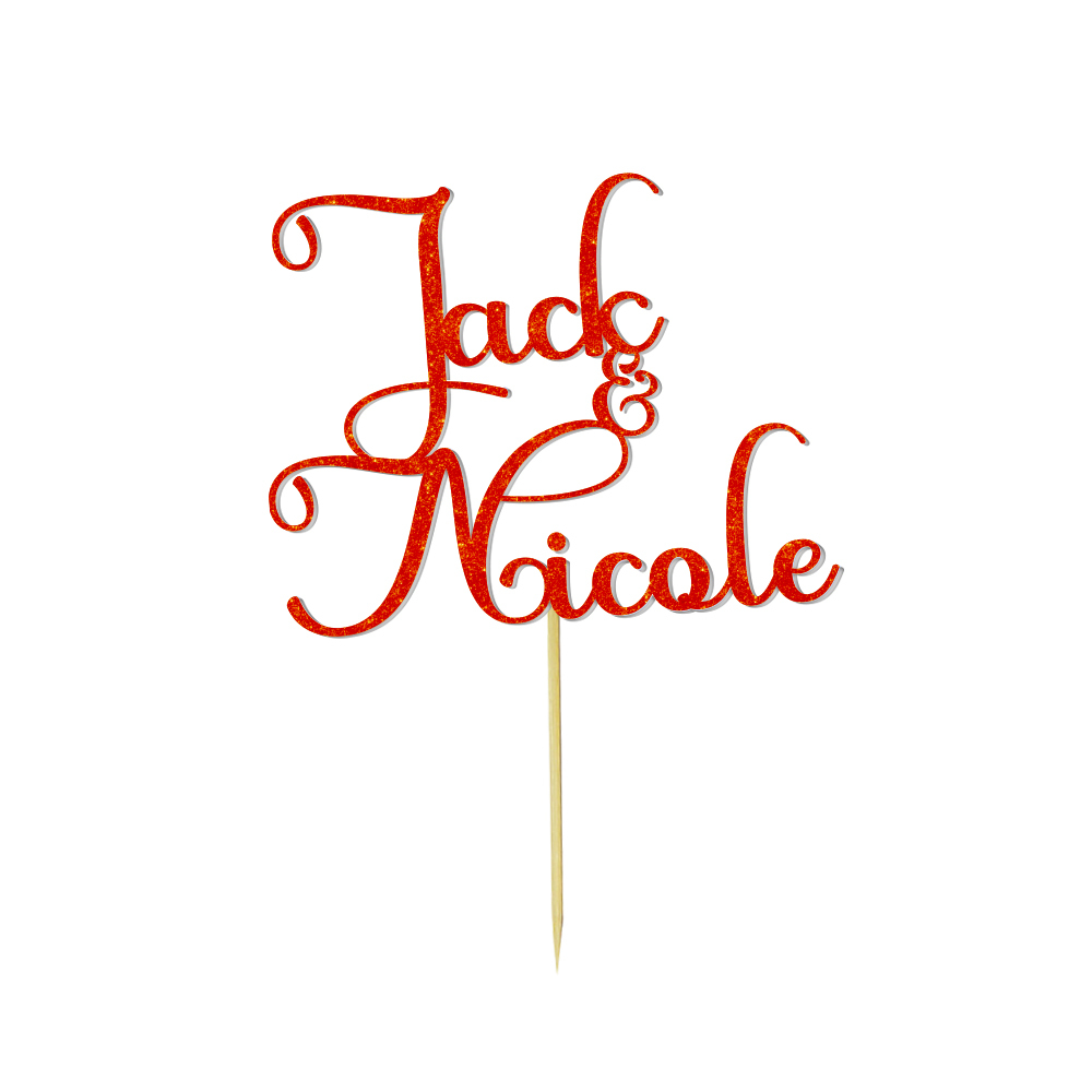 Personalized Text Wedding Cake Birthday Cake Topper - Custom Name Decoration