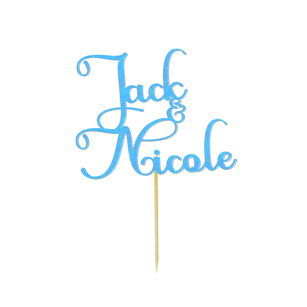 Personalized Text Wedding Cake Birthday Cake Topper - Custom Name Decoration