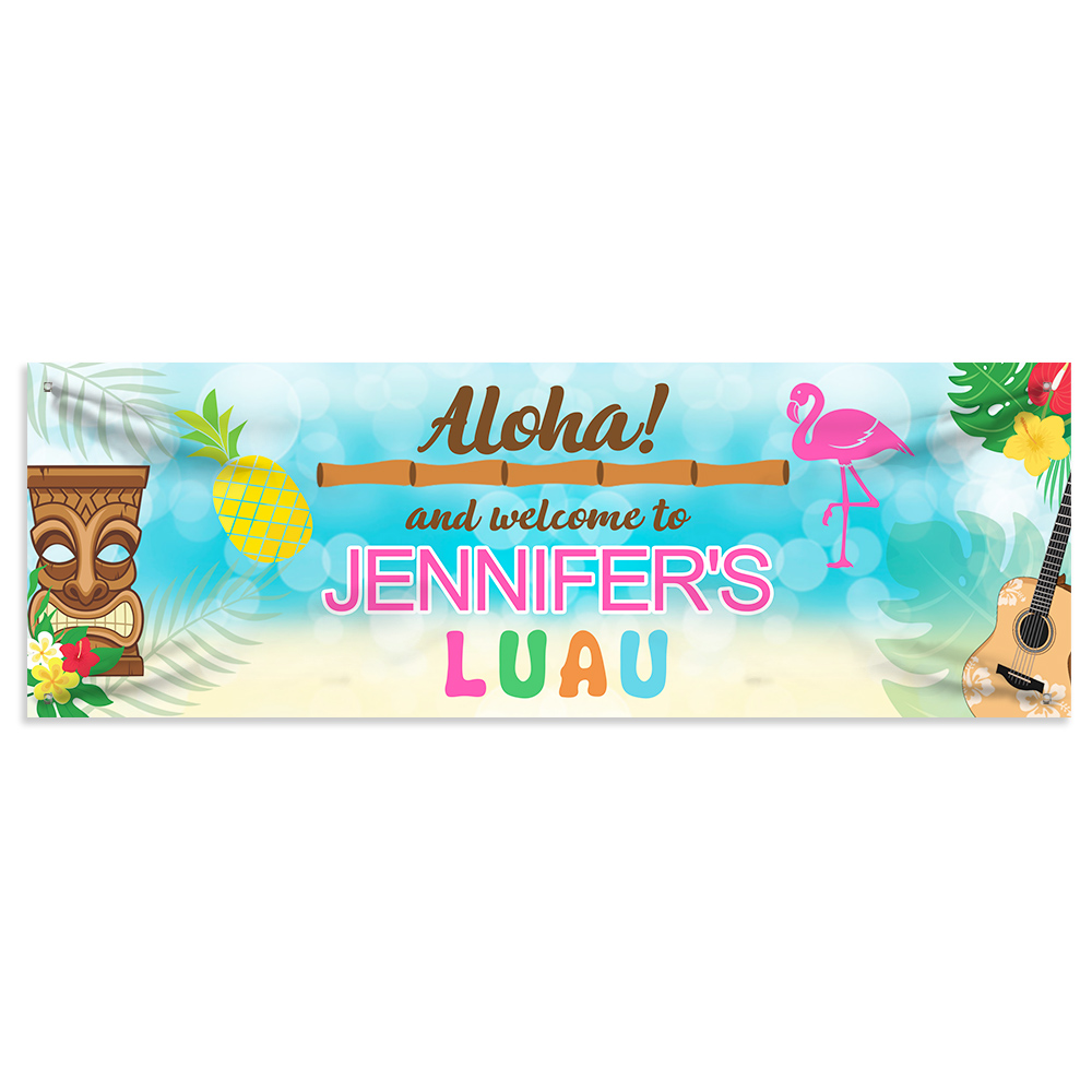 Custom Hawaiian Aloha Party Decoration Summer Beach Backdrop Party Banner