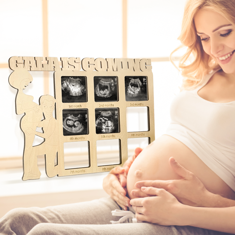 Personalized Pregnancy Photo Journal Plaque Custom Baby Due Date Calendar Sign Gift for Expecting Mom