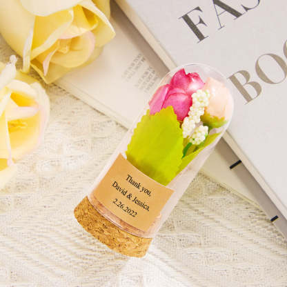 Custom Engraved Glass Dome Flower Cloche Dome Wedding Gift for Guests