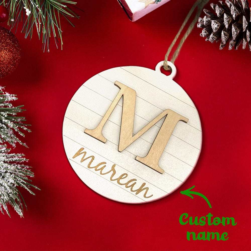 Custom Engraved Name Christmas Ornament Personalized Wooden Ornament Christmas Tree Decoration