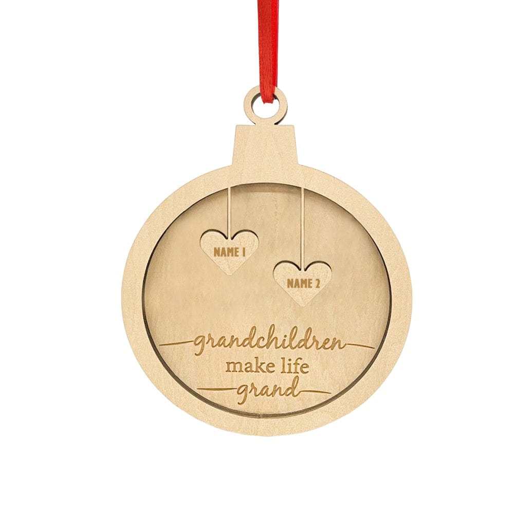 Custom Engraved Name Christmas Ornament Personalized Heart Wooden Family Ornament Christmas Tree Decoration