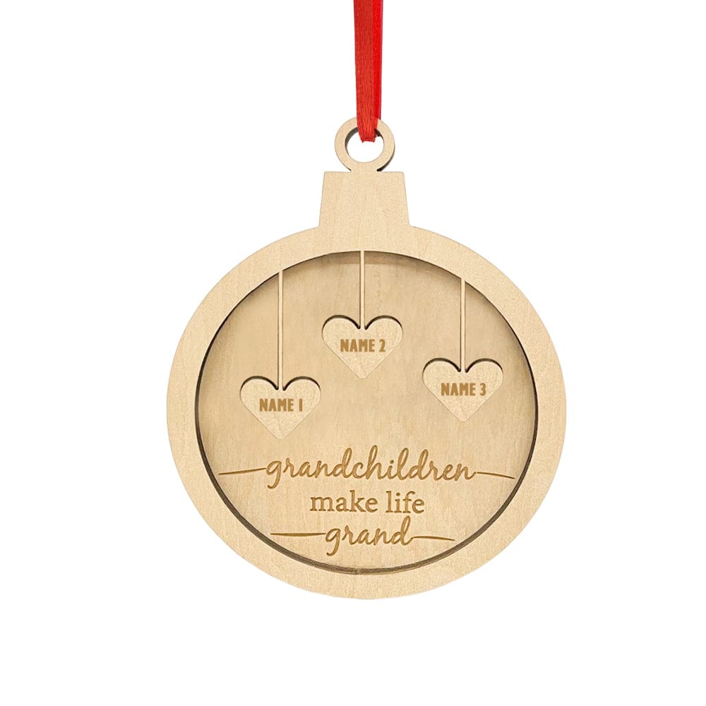 Custom Engraved Name Christmas Ornament Personalized Heart Wooden Family Ornament Christmas Tree Decoration