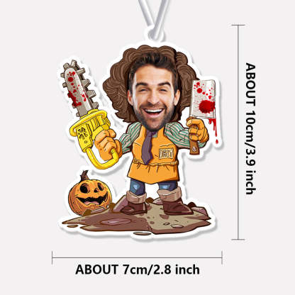 Custom Halloween Car Air Freshener Funny Rearview Mirror Ornament for Halloween Gift