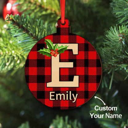 Personalized Christmas Initial Ornaments Custom Name Christmas Wood Ornament Decorations Gifts