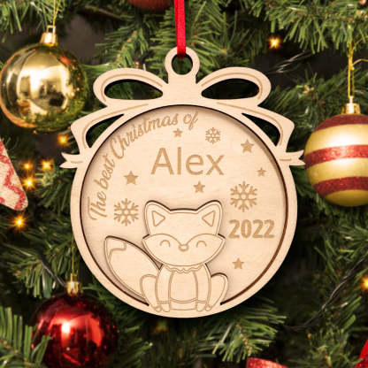 Personalized Wooden Cute Animals The Best Christmas Ornament Holiday Gift for Kids