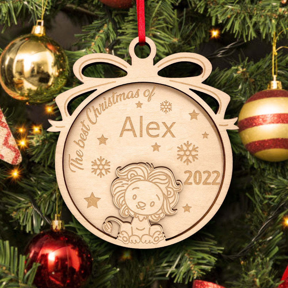 Personalized Wooden Cute Animals The Best Christmas Ornament Holiday Gift for Kids