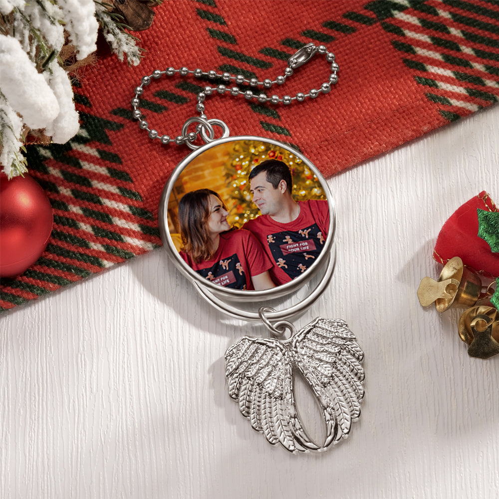Personalized Photo Angel Wings Decoration Custom Photo Christmas Day Memorable Gifts