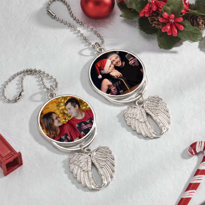 Personalized Photo Angel Wings Decoration Custom Photo Christmas Day Memorable Gifts