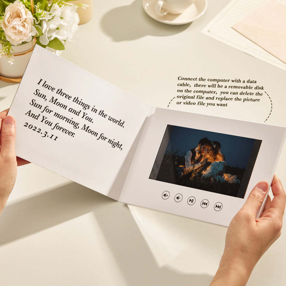 Personalized Photo Video Book With Text 1GB Memory Video Display Rechargeable Commemorative Gift