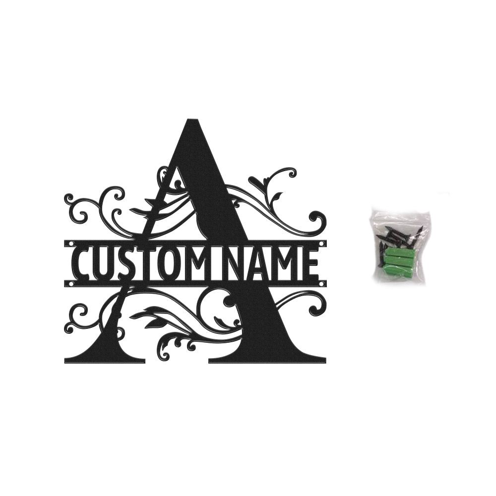 Custom Monogram Name Signs Metal Wall Art LED Lights Home Decor Gift