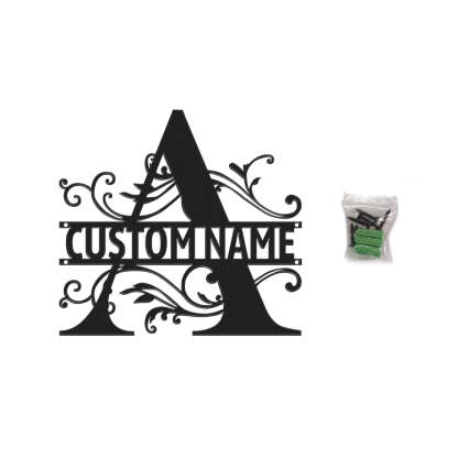 Custom Monogram Name Signs Metal Wall Art LED Lights Home Decor Gift