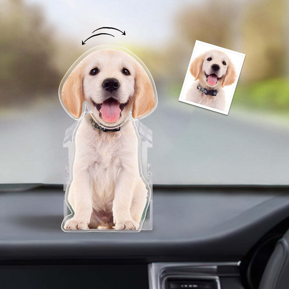 Custom Photo Automatic Shaking Head Ornament Personalized Car Dashboard Decoration Home Desktop Ornament