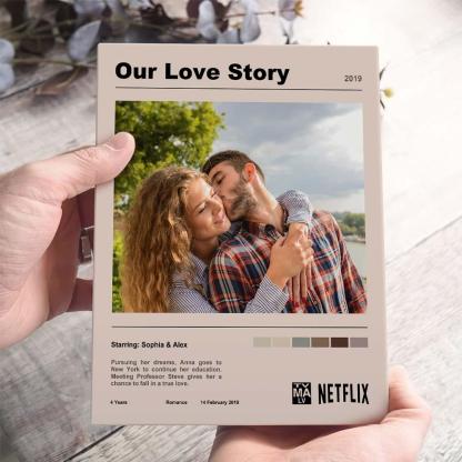 Movie Poster TV Show Poster Custom Plaque Love Story Gift for Couple