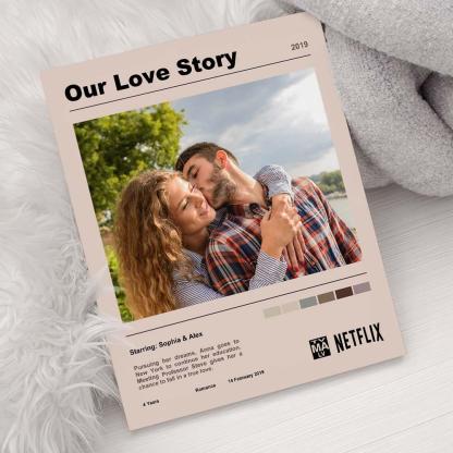 Movie Poster TV Show Poster Custom Plaque Love Story Gift for Couple