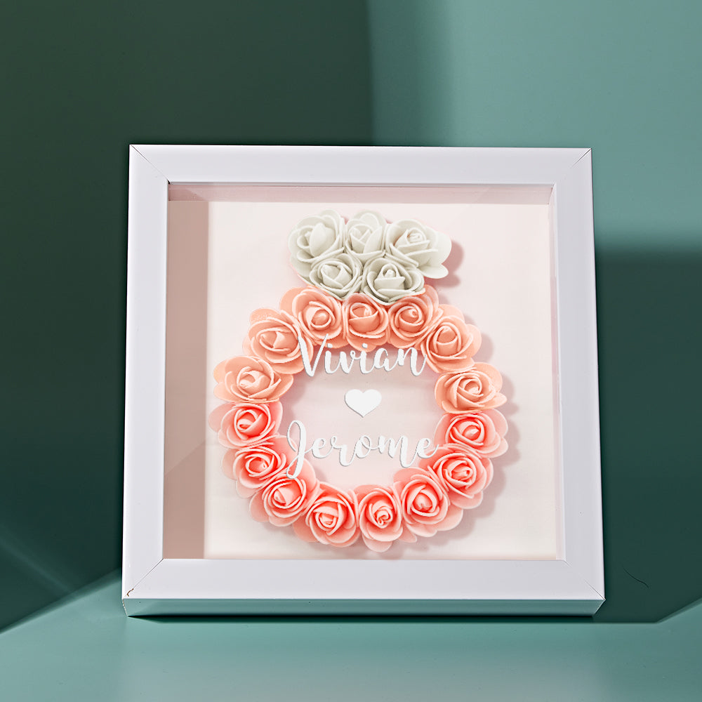 Custom Flower Shadow Box Personalized Wedding Ring Flower Shadowbox Frame Gift