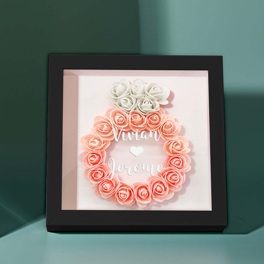 Custom Flower Shadow Box Personalized Wedding Ring Flower Shadowbox Frame Gift