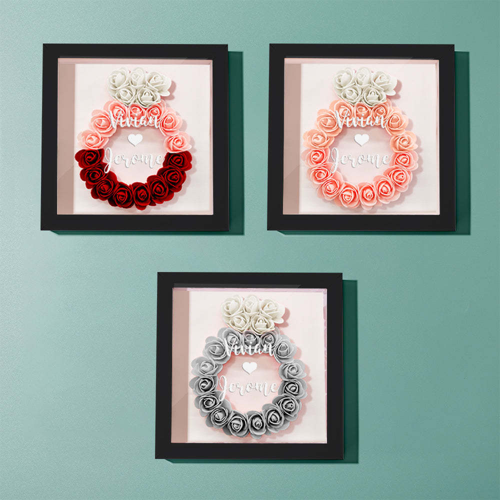 Custom Flower Shadow Box Personalized Wedding Ring Flower Shadowbox Frame Gift