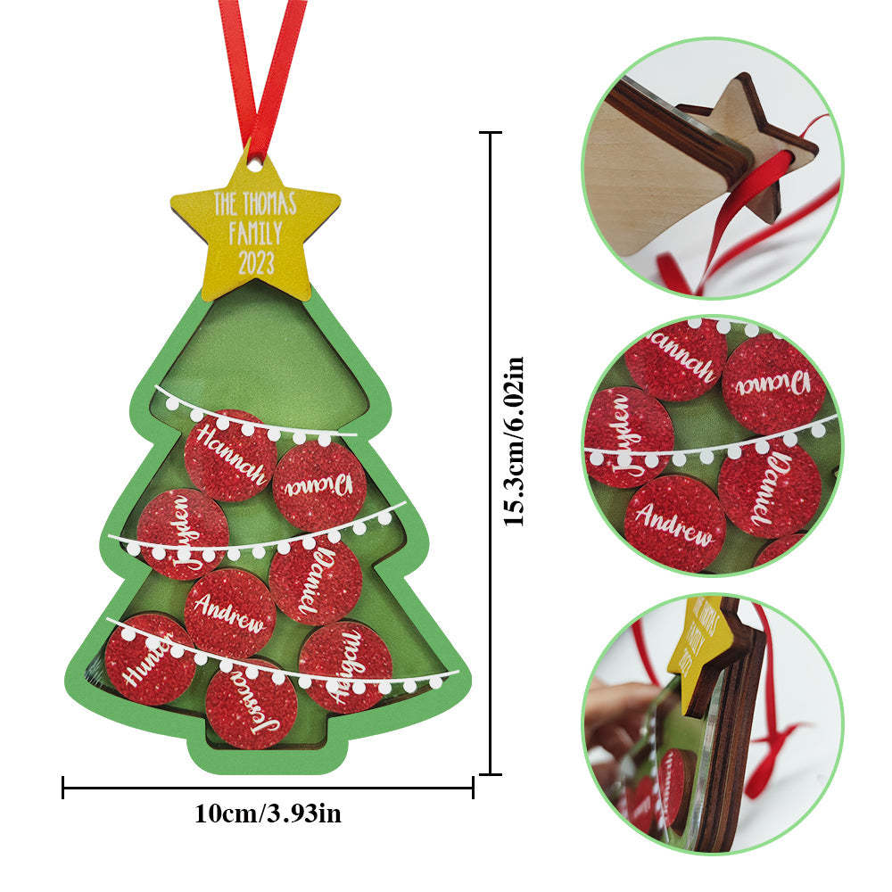 Personalized Name Christmas Shaker Ornament Custom Xmas Family Shaker Ornaments Unique Christmas Gifts