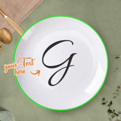 Personalized Letter Initial Ceramic Dinner Plate Tableware