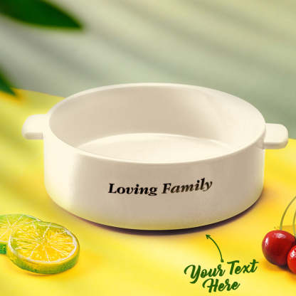 Custom Engraved Plate Binaural Ceramic Bowl Tableware Home Decoration