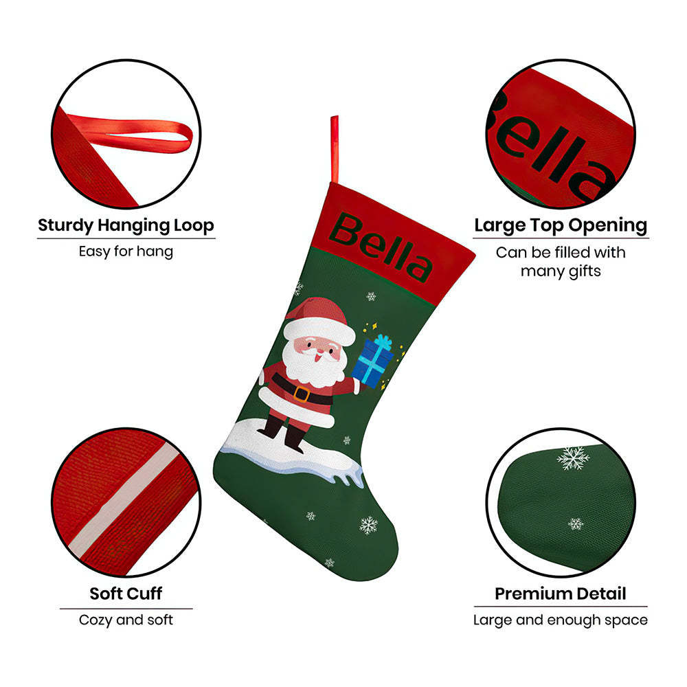 Personalised Christmas Stocking - Ballantines Font - Custom Name Stocking Christmas Gift For Family