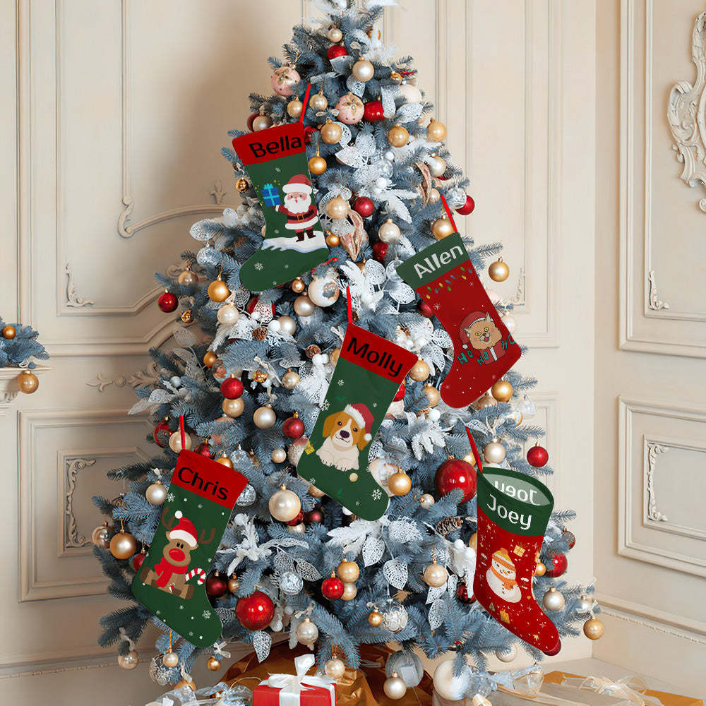 Personalised Christmas Stocking - Ballantines Font - Custom Name Stocking Christmas Gift For Family