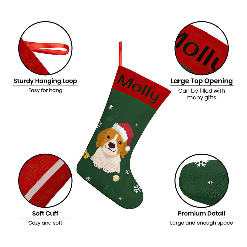 Personalised Christmas Stocking - Ballantines Font - Custom Name Stocking Christmas Gift For Family