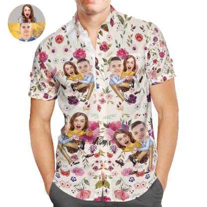 Custom Hawaiian Shirts With Face Custom Hawaiian Shirt Valentine's Day Gift