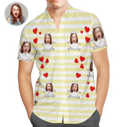 Personalized Photo Hawaiian Shirts, Sweet Sheep Shirts, Great Valentines Gift for Friends