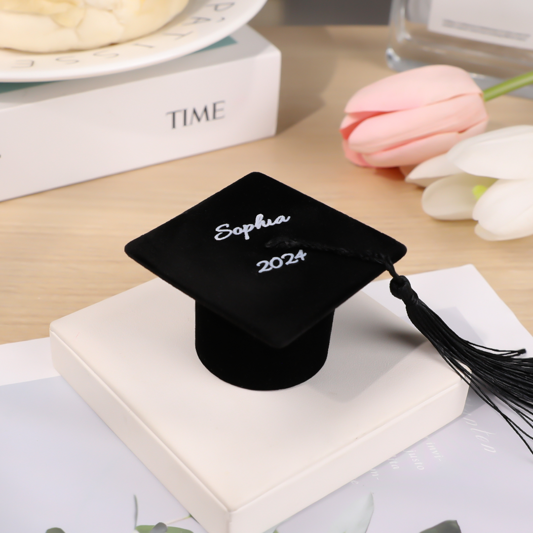 Personalized Graduation Cap Ring Box Class of 2024 Graduation Gift for Graduate