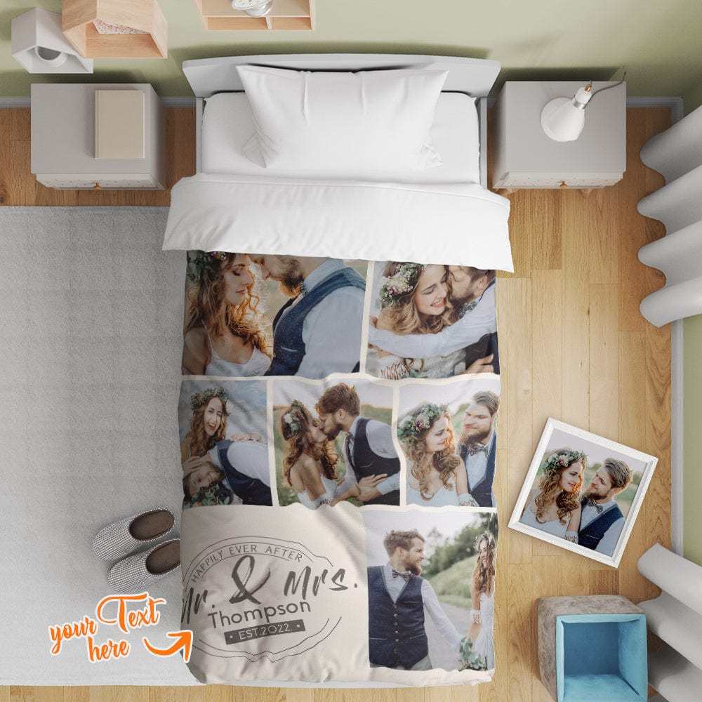 Personalized Photo Collage Bedding Custom Bedding Duvet Cover Single Bed Sheet Gifts