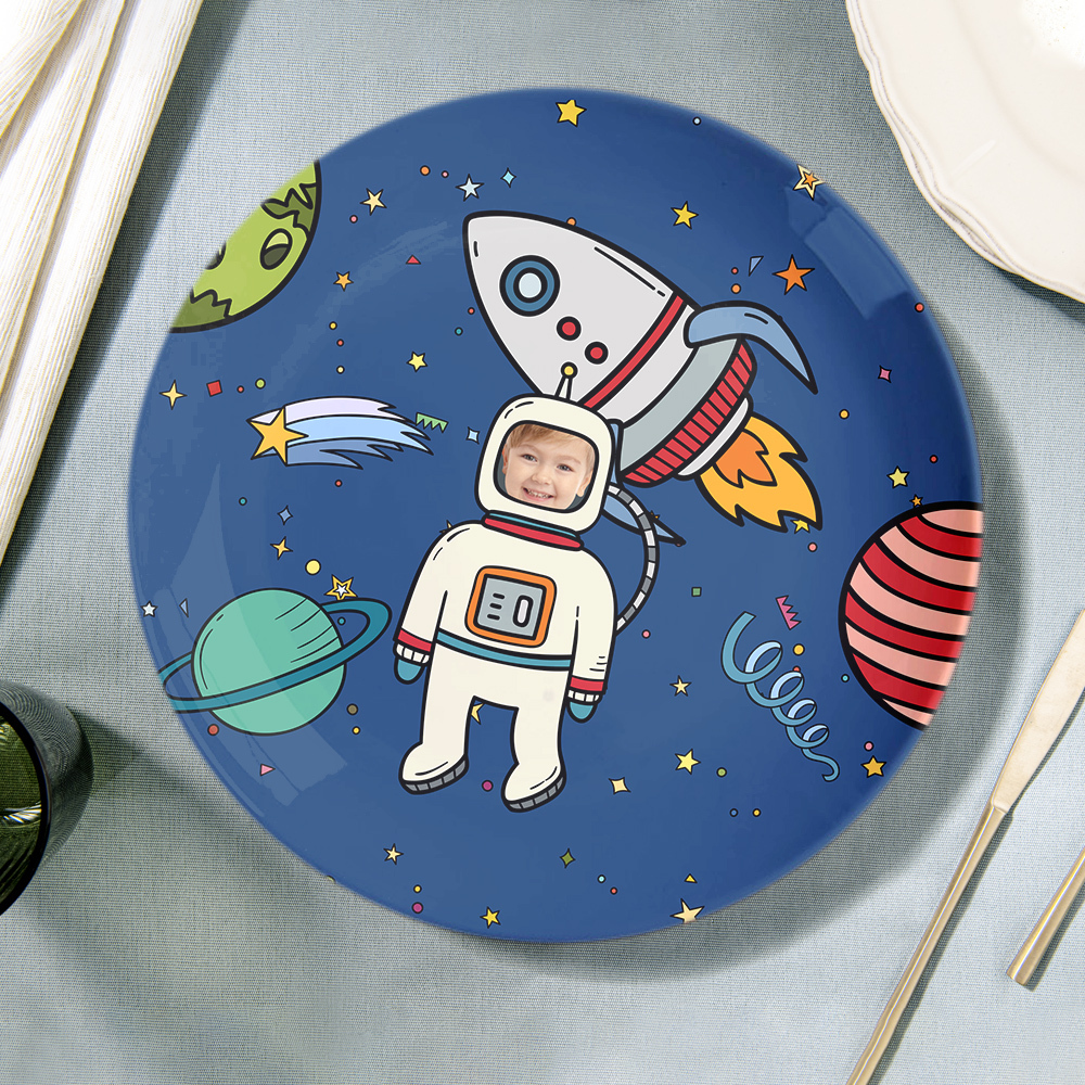 Universe Planet Plates Custom Face Astronaut Dinner Plates For Kids