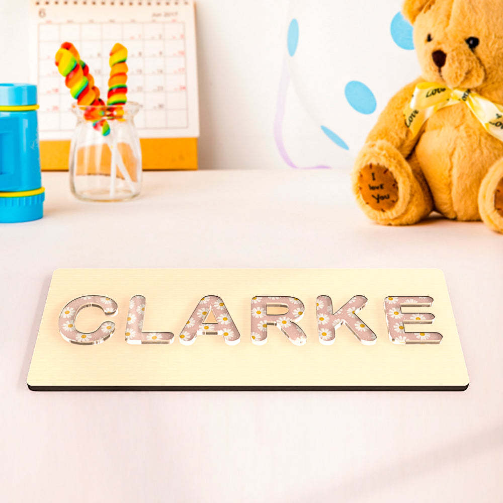 Custom Acrylic Name Puzzle Personalized Name Puzzle Montessori Toys for Baby Gift