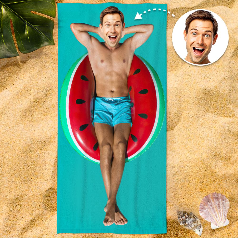 Custom Photo Face Beach Towel Face Towel With Your Dream Body Best Friend Gift 80*160cm
