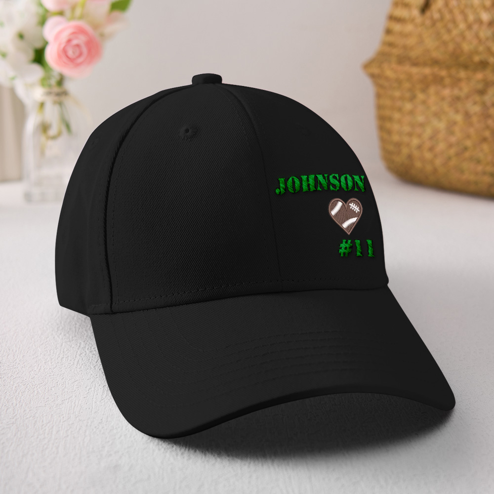 Personalized Football Team Caps Baseball Hats Game Day Gift Idea for Teammates and Sports Fans Back to School Gift