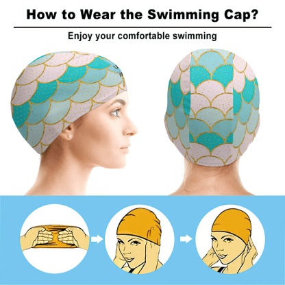 Personalized Shell Swim Caps Custom Swimming Cap Swimming Hats for Men Women