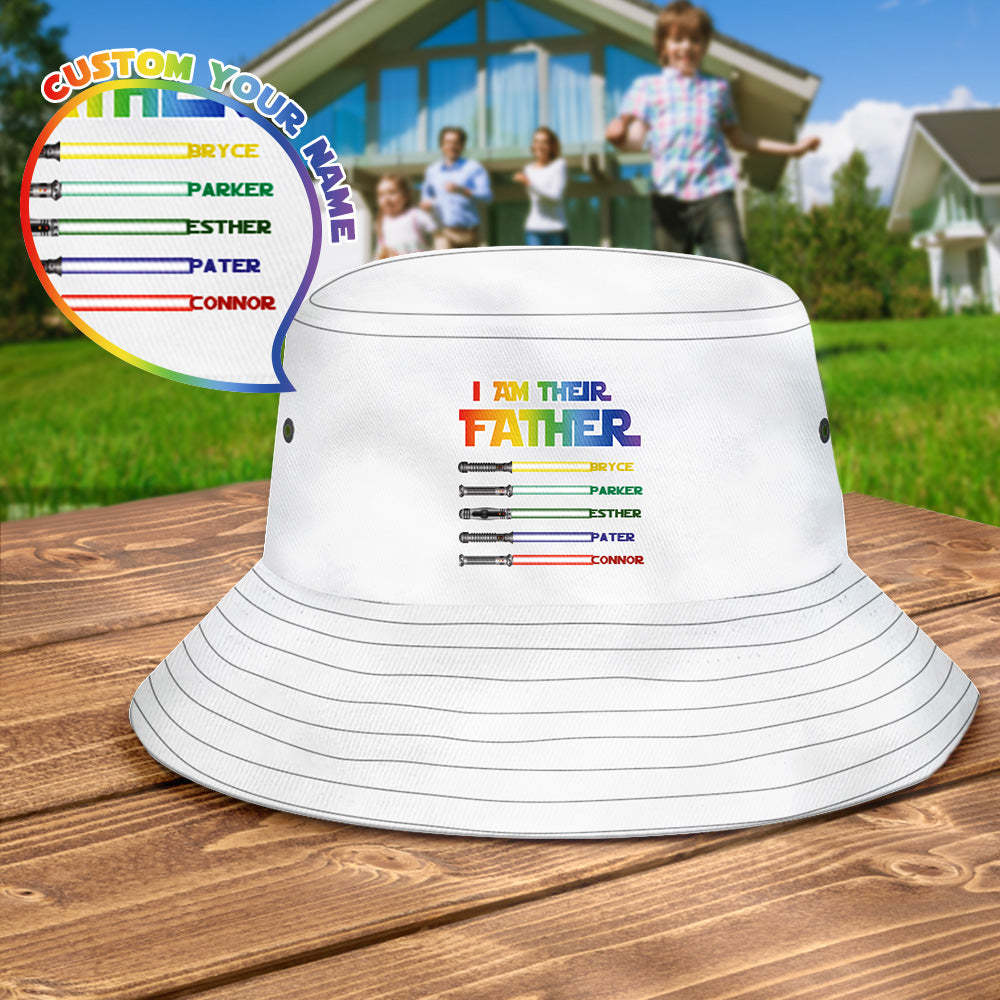 Custom Bucket Hat Light Saber I Am Their Father Bucket Hat Gifts for Father