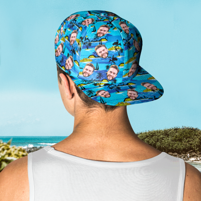 Custom Face Hawaiian Style Baseball Cap Gifts for Him