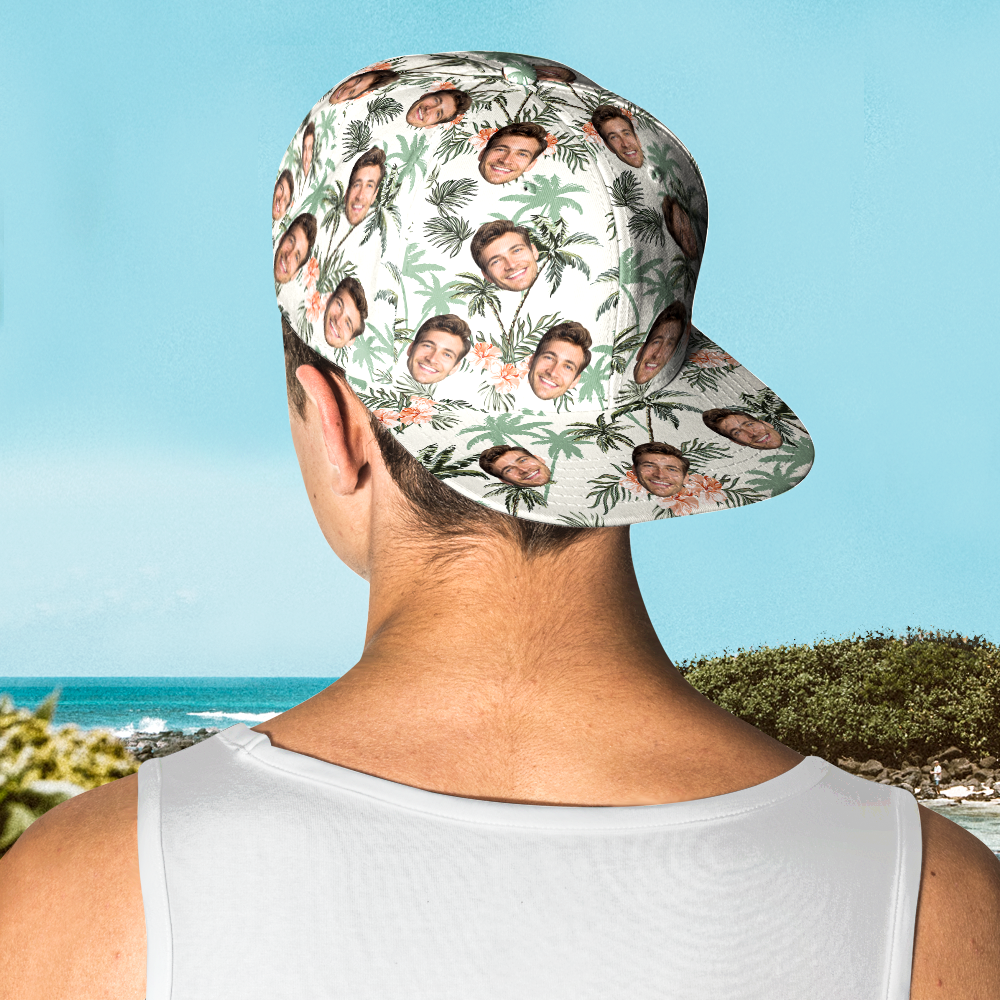 Custom Face Hawaiian Style Baseball Cap Gifts for Him