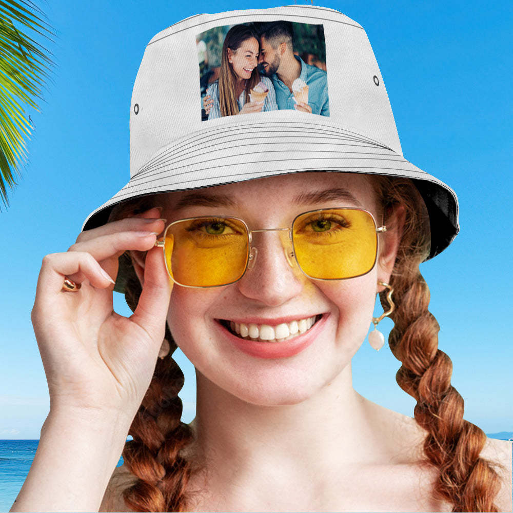 Custom Photo Bucket Hat Personalized Summer Sun Hat Fisherman Cap