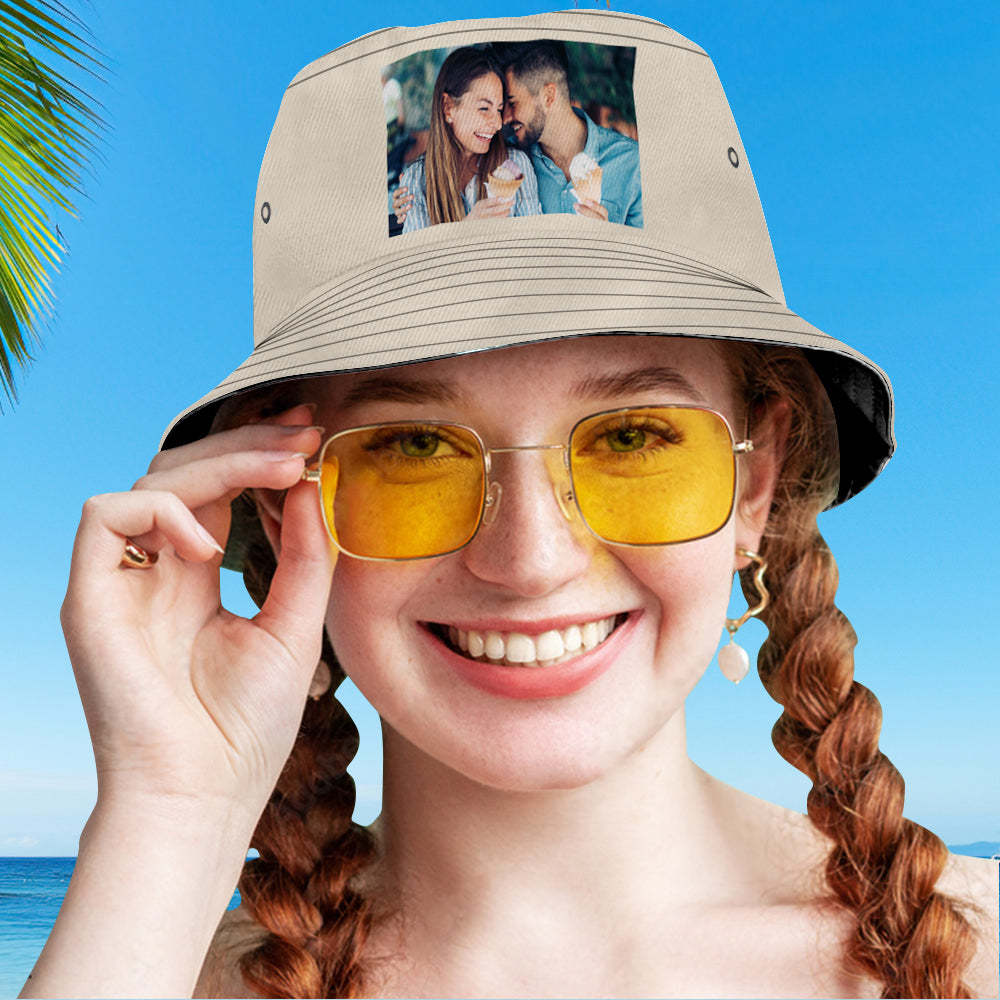 Custom Photo Bucket Hat Personalized Summer Sun Hat Fisherman Cap