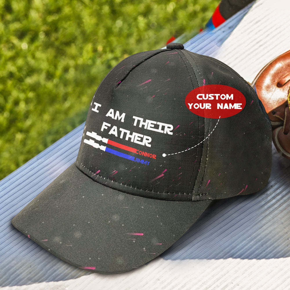 Personalized Light Saber I Am Their Father Starry Sky Baseball Cap Gift for Father