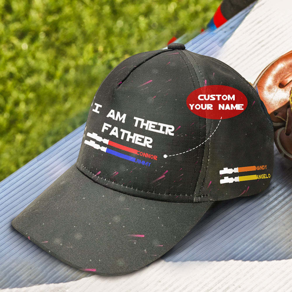 Personalized Light Saber I Am Their Father Starry Sky Baseball Cap Gift for Father