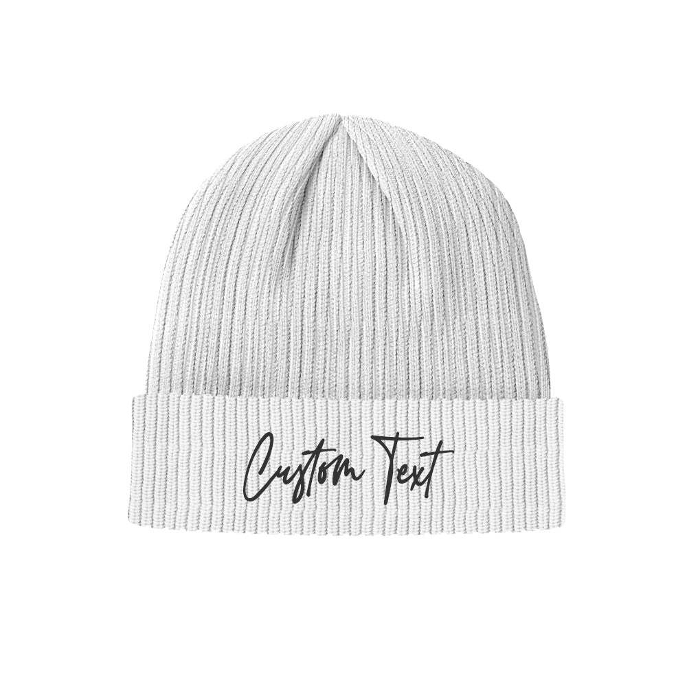 Custom Text Knitted Hat Unisex Beanie Hat Winter Warm Cap for Adult