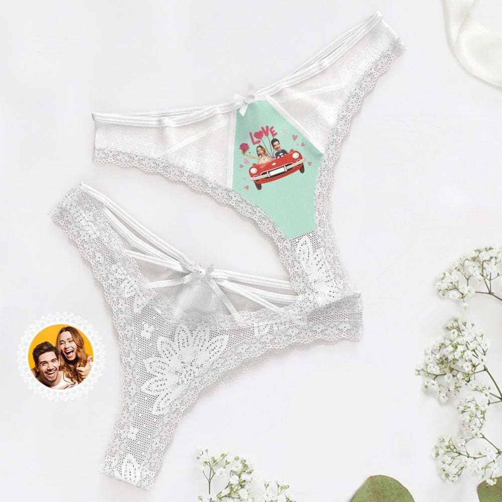 Custom Wedding Face Underwear Custom Lace Thong Wedding Gifts