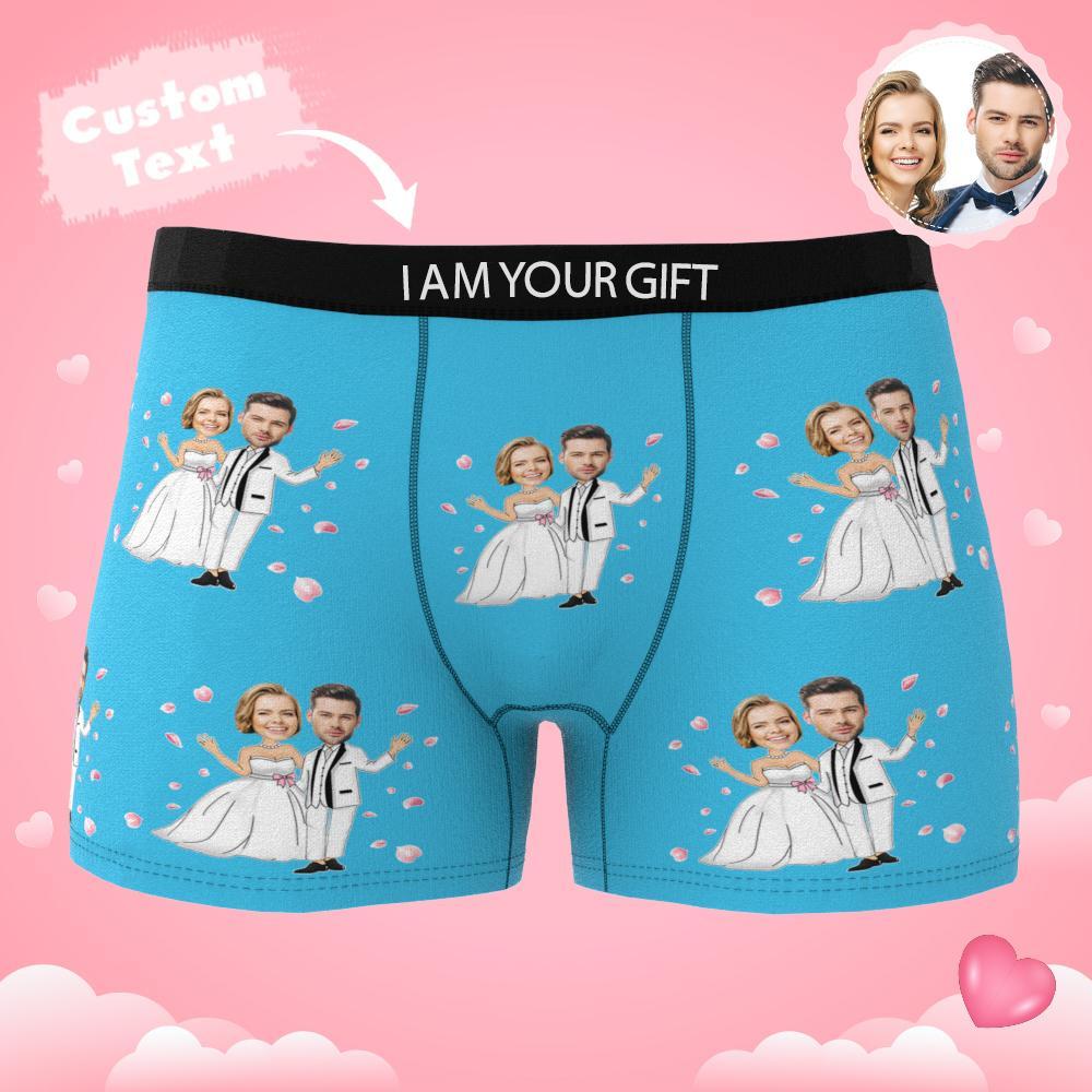 Custom Photo Boxer Double Wedding Underwear Men's Underwear Gift For Boyfriend AR View