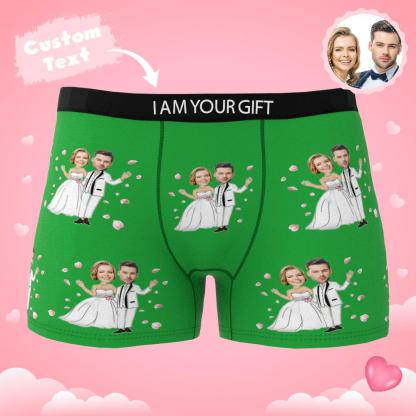 Custom Photo Boxer Double Wedding Underwear Men's Underwear Gift For Boyfriend AR View