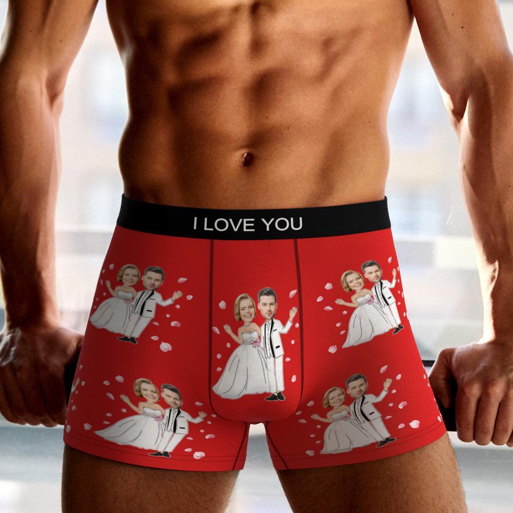 Custom Photo Boxer Double Wedding Underwear Men's Underwear Gift For Boyfriend AR View